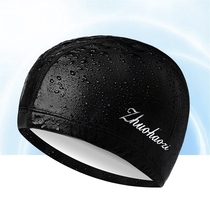 Swimming cap Men and women Long hair Large number comfort Wear Fashion Brief not Leehead Adult children pu Swimming hat