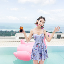 Swimsuit Women conjoined conservative skirt flat angle Belly Steel Togather Sexy South Korea Bubble Hot Springs Little Fresher Swimsuit