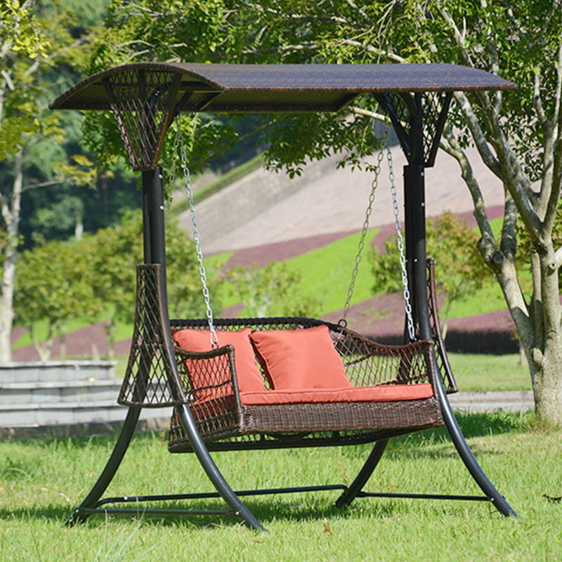 Outdoor rocking chair Swing cradle chair Outdoor swing hanging chair Indoor household balcony Courtyard double hanging chair hanging basket