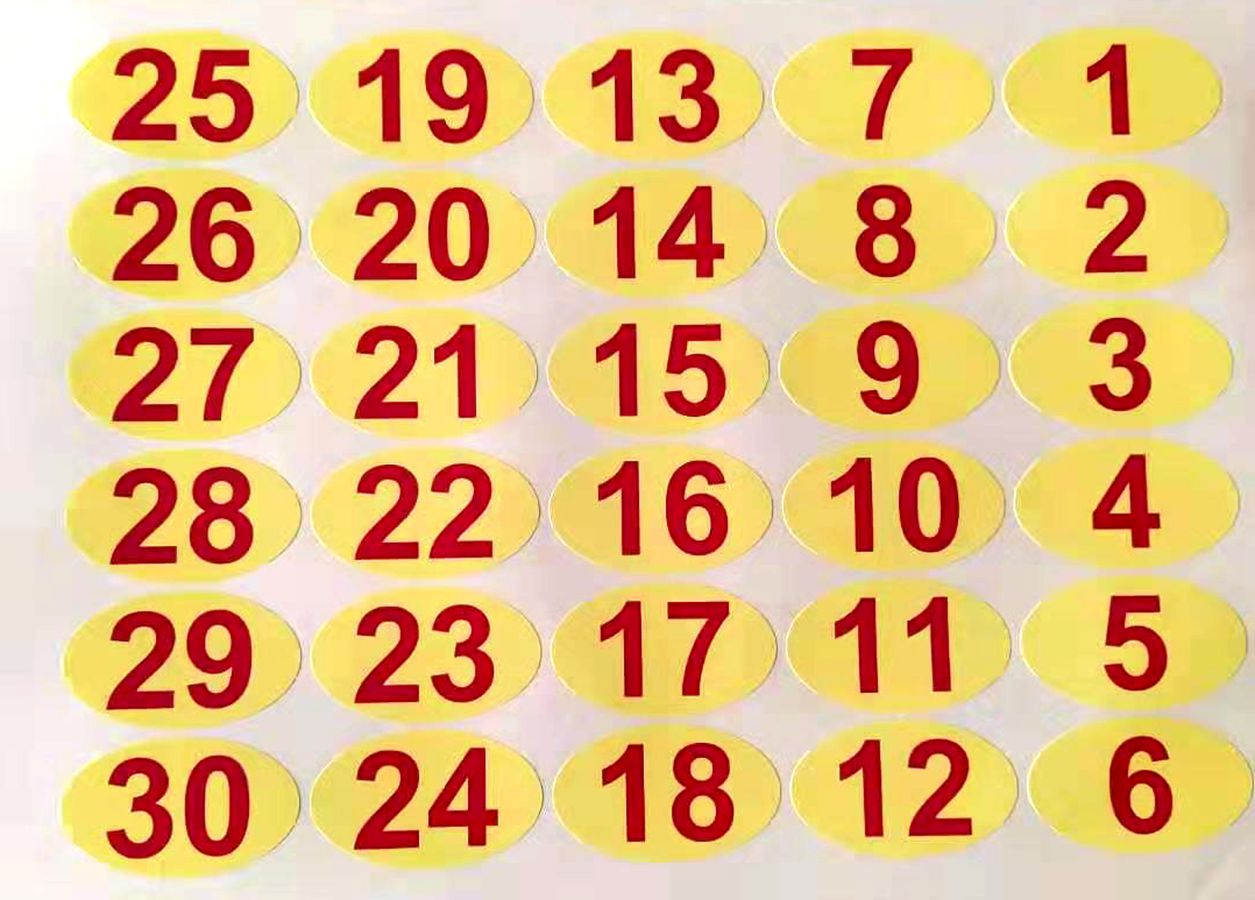 Spot elliptic digital number tag sticker adhesive digital sequential identification sticker can be designed to be a trademark