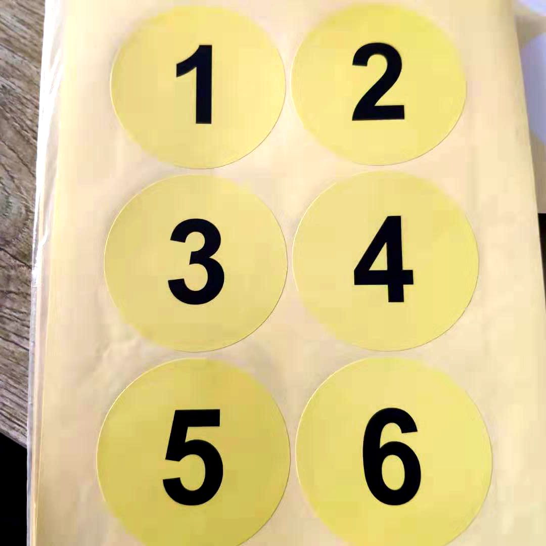 Colour 9CM digital serial number sticker web café digital sticker table digital number sticker