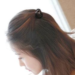 ເກົາຫຼີ ດຳ bow hollow trumpet clip top clip ponytail hairpin lady simple hair catcher bangs hairpin for women