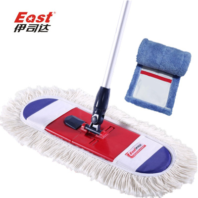 Iseda flat mop flat mop floor mop cotton wire dust removal mop wood floor Home pier Bump bedroom labor-saving mop aluminum rod