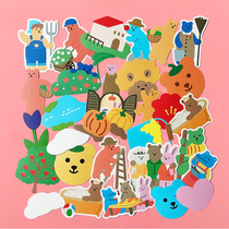 Handbook sticker material Sweet jelly girl heart cartoon cute childrens Handbook decoration small pattern water cup thermos cup helmet mobile phone case sticker bear notebook Cup decoration sticker Cup sticker