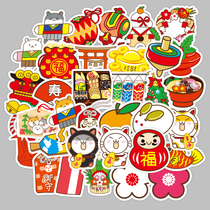 40 fortune cat stickers cute cartoon New Year stickers small happy celebration 2021 window glass window stickers decorative glass door door stickers wall stickers Glass stickers Chinese New Year waterproof diy Sticky Stickers