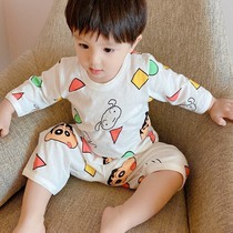 Japanese childrens pajamas summer pure cotton thin home suit baby Mengmeng cute air conditioning suit summer dress