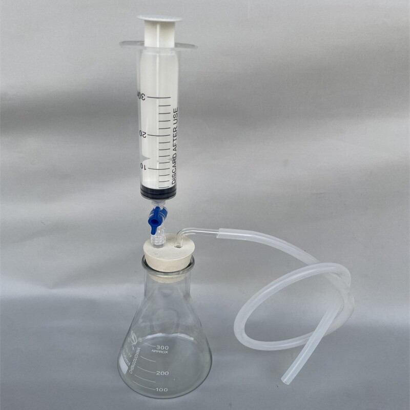 三角反应瓶 带阀门针筒创新的教学仪器 用于反应气体液体中学化学