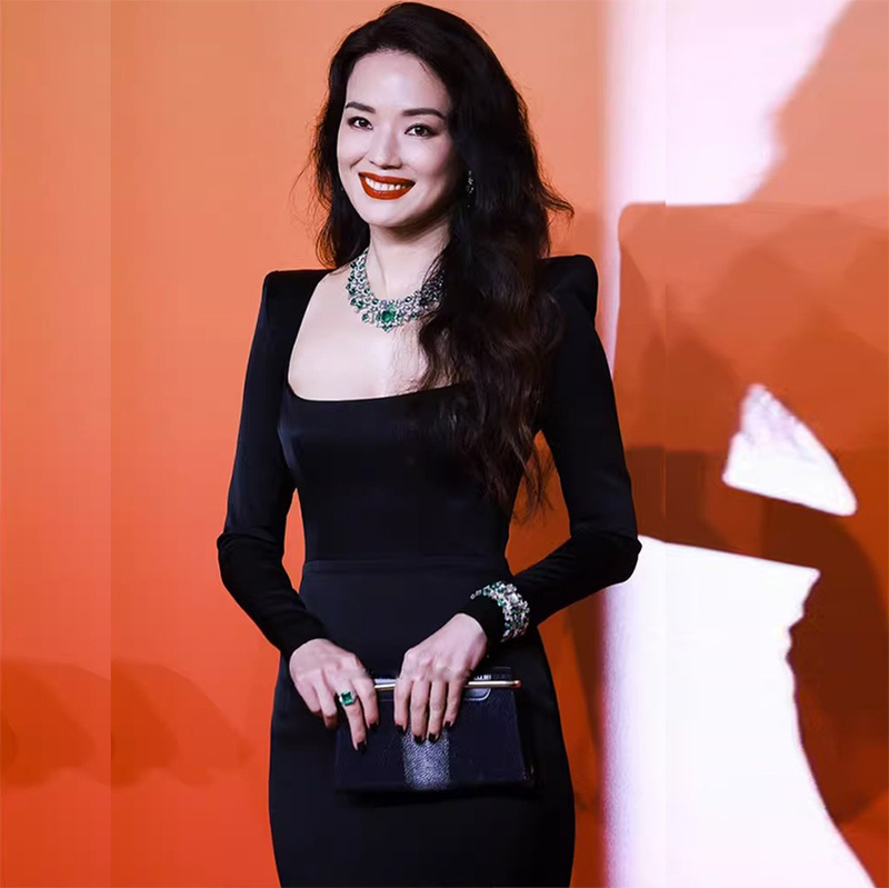 Shu Qi's Same Style Dress 2026 New French High-End Light Luxury Niche Annual Meeting Host Black Evening Dress for Women