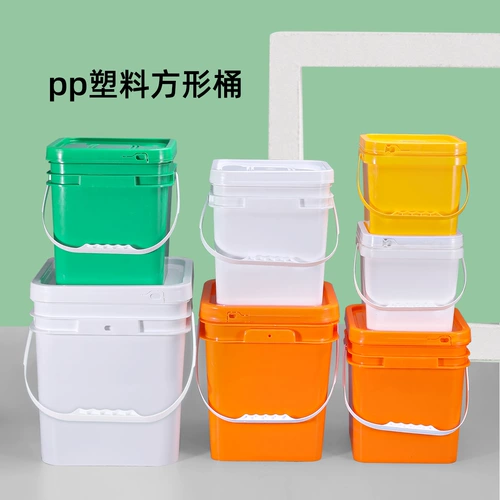 Квадратное пластиковое маленькое ведро, ручка для коммерческого использования, увеличенная толщина