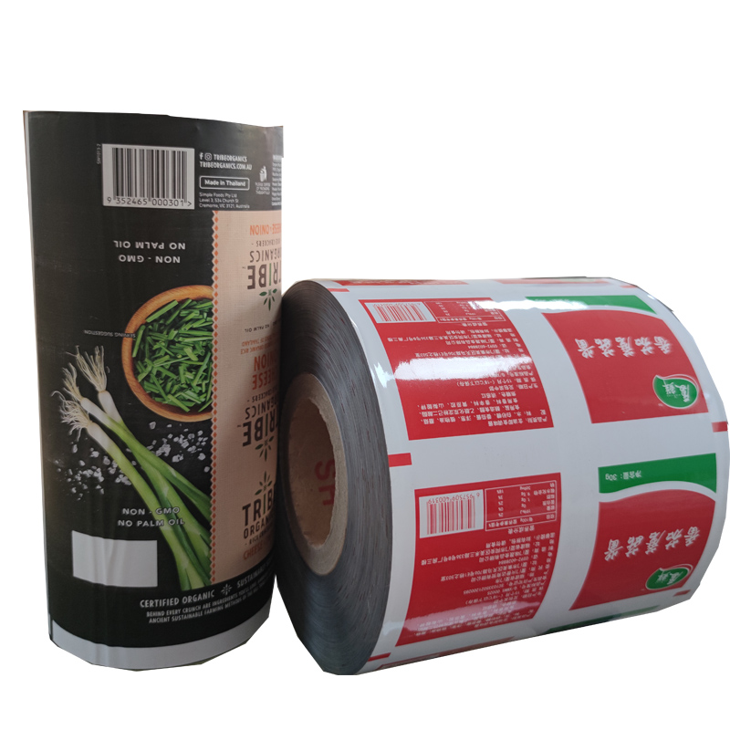 Customized sauce biscuits automatic packaging film inflatable roll film automatic packaging machine sealing composite film coil printing