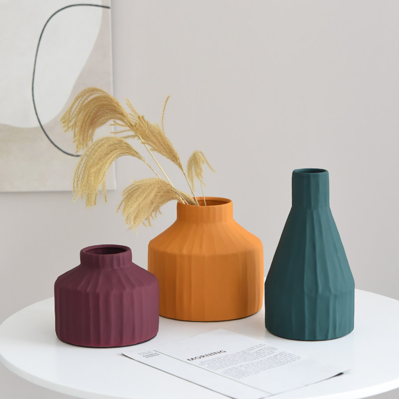 Nordic modern minimalist creative ceramic vase living room porch TV cabinet decoration Morandi dining table floral ornaments