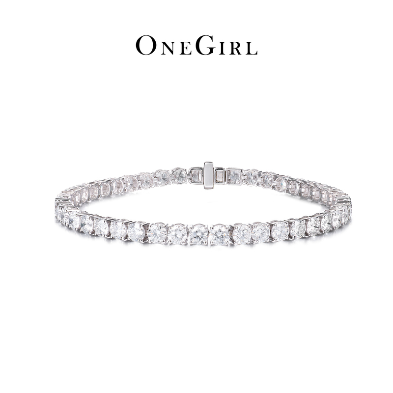 Onegirl 18K Gold Lab-Grown Diamond Tennis Bracelet Single Stone 15 Points Full Diamond Classic Onegirl 18K Gold Lab-Grown Diamond Tennis Bracelet Single Stone 15 Points Full Diamond Classic