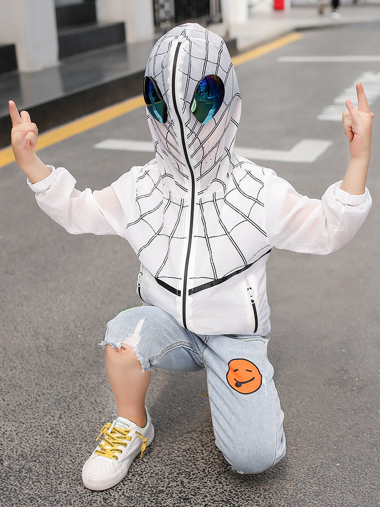 Boy sunscreen breathable children CUHK children's summer jacket Spiderman sunscreen for light and thin Tide Ottmann thin