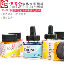Imported Dutch Terrence Icorun liquid watercolor pigments Ecoline transparent liquid gold white complexion pen ink ink insert Cartoon Painting Split single bottle watercolor suit