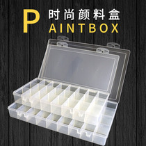 Watercolor toning box 24 g water powder paint split charging small plaid students beginners outdoor writing to carry cover paint box 36 Gpropylene country painted color toning box plastic containing box