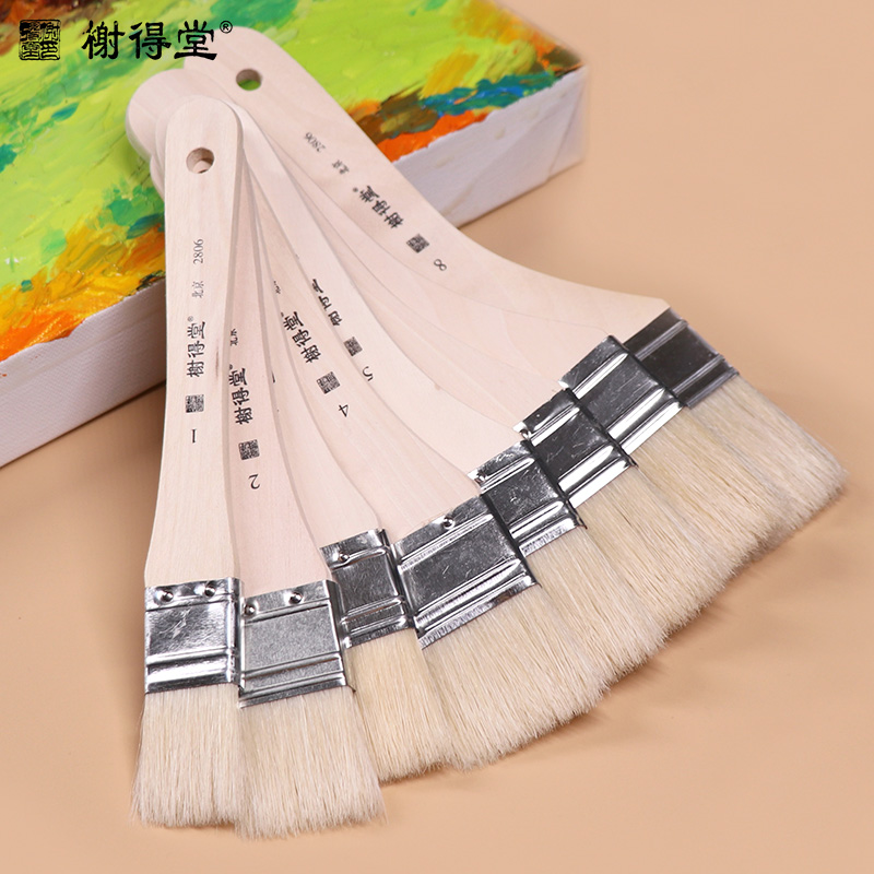 Beijing Elysees Hall 2806 Pig Hair Brush 1234 5 6 7 8 Number of Pig Mane Board Brushed Oil Painting Brush Bottom Tattoo Paint Brush and propylene Painting brushes