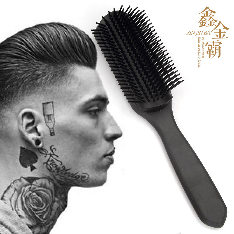 Men's vintage oil head big back head special styling comb high temperature resistant nine rows of comb ribs comb anti-static roll comb