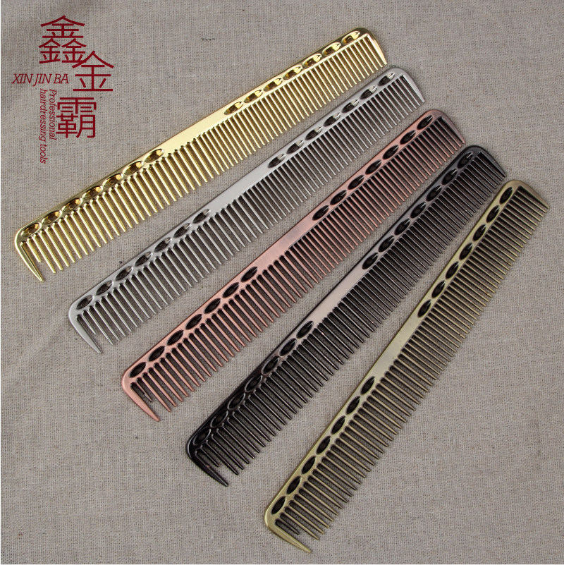 Hair Salon Professional Space Aluminum Cut Hair Beauty Hair Dense Teeth Wide Teeth Comb Hairdresser Special Comb antistatic haircut tool