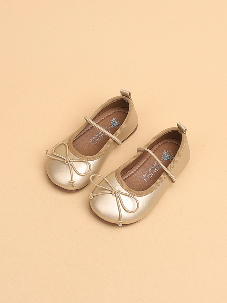 Girls' Leather Shoes, Kidsren's Bow-Knot Princess Shoes, 2026 Spring New Style, Baby Girl Dance Shoes, Soft-Soled Bean Shoes — 4