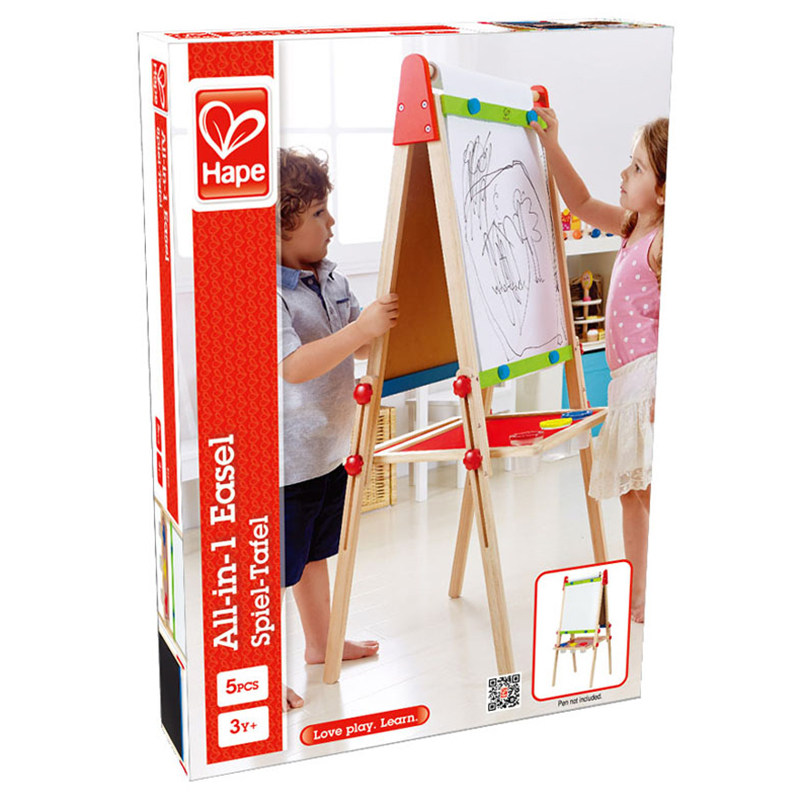 Hape Multifunction Lifting Easel Bifacial Magnetic Portable Gift Box Sketchpad Children Puzzle 3-6 Male Girl Toys