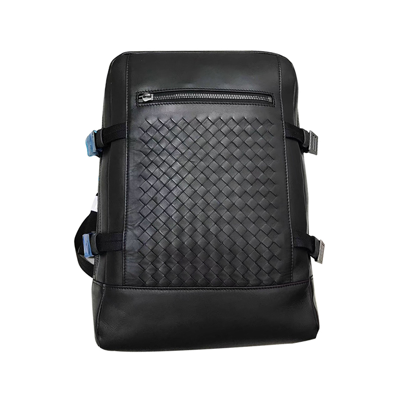 Genuine leather woven men's bag 2022 net red style European and American travel backpack men's large-capacity backpack trendy brand