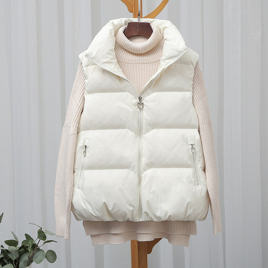 Down vest women's autumn and winter loose Korean style vest waistcoat lightweight down jacket jacket 90 white duck down outer vest