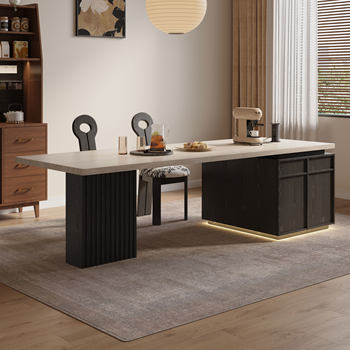Slate island dining table integrated home italian minimalist restaurant island small apartment kitchen island