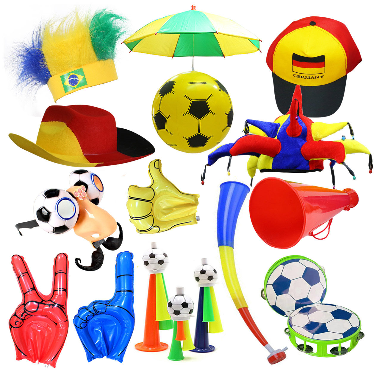 World Cup inflatable football fans fucked up glasses wig hats horn bars party festivals to arrange decorative props