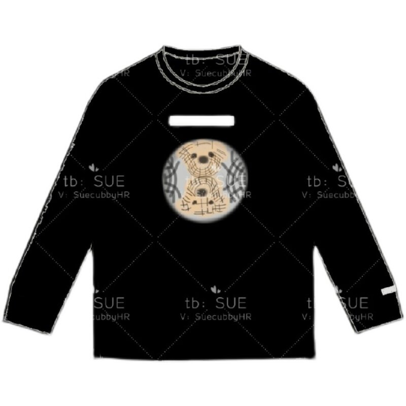 Spot Sue21 autumn and winter new parent-child long-sleeved raglan sleeves T-shirt bear print boys and girls
