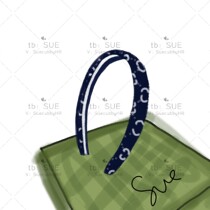 Original ~ gift box Sue spring summer new parenting retro hair hoop head circumference 57cm denim blue