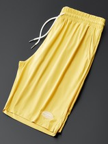 Summer slim fit outside wearing ice silk tightness beach pants 2021 new fashion 100 hitch men sashimi casual shorts