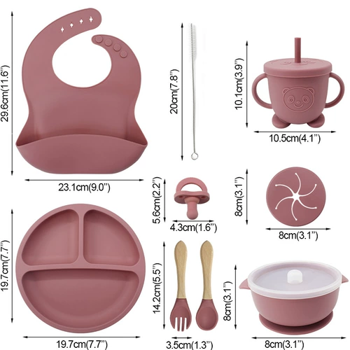 Силиконовая обеденная тарелка для кормления, детская посуда для прикорма, защита при падении