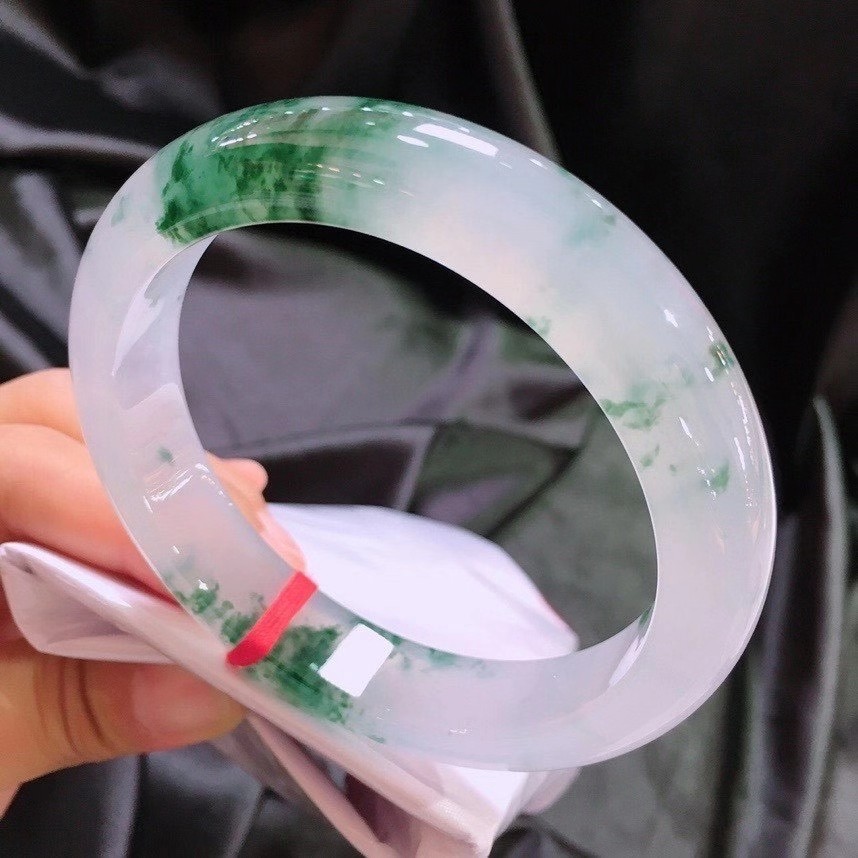 Myanmar emerald A-style sun green high ice glass floating flowers Zum green Violet Old pit positive circle Princess Bracelets