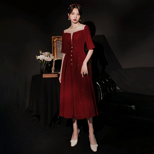 Осеннее вечернее платье, длинное свадебное платье для невесты, подходит для подростков, средней длины