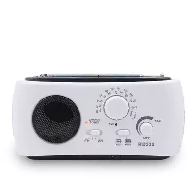 Multifunctional solar flashlight Strong light mobile power supply Hand-cranked self-powered radio Manual mobile charging mobile phone