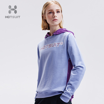 HOTSUIT sports sweater 2021 spring new womens pullover stitching hooded coat long sleeve casual T-shirt top