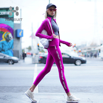 HOTSUIT yoga pants womens elastic leggings high waist stretch fitness thin running sports slim trousers