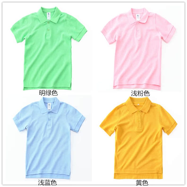 Trẻ em của polo áo sơ mi nam mùa hè cotton ngắn tay học sinh mẫu giáo lớp đồng phục đồng phục tùy chỉnh in cô gái t-shirt shop bán đồ trẻ em