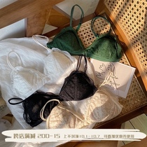 Summer French lace sexy thin underwear small chest triangle cup bra underwear big chest small bra women