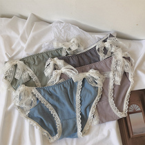 XiAOMiWU Japanese cute cotton thread breifs sexy lace lace lace low waist panties