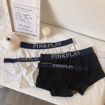 European and American couples underwear ladies triangle low waist sexy cotton lace hollow breifs simple and comfortable