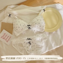 XIAOMIWU Japanese girl love flocking thin Cup underwear without steel ring cotton pad small chest comfortable bra set