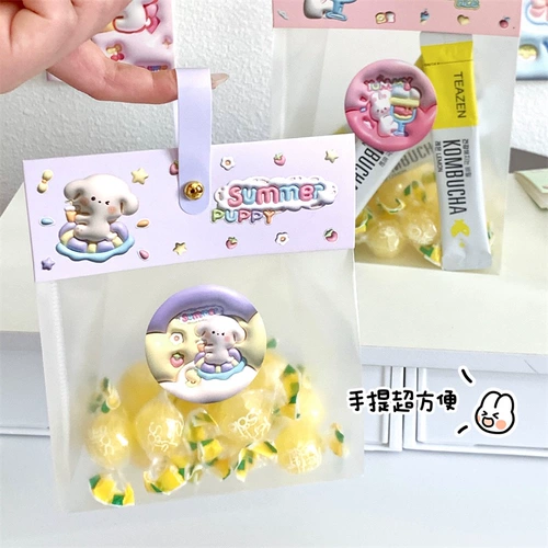 Мультяшная детская льняная сумка для друга, прозрачная упаковка, подарок на день рождения