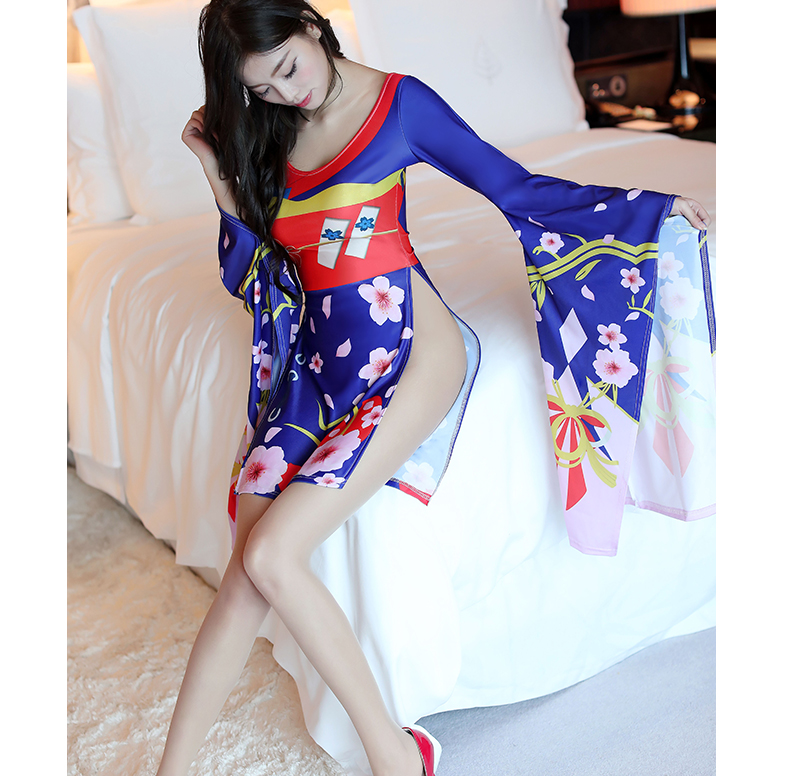 Dịch vụ nhà mới đồ ngủ gợi cảm đồ lót giáo viên Yinyang Sakura mưa dao nhảy anime COS cổ kimono đồng phục tay áo váy ngủ lụa tơ tằm