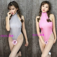 Áo len giả cổ treo tập jumpsuit đồ lót gợi cảm miễn phí nhập vai phù hợp với quần bó sát gợi cảm bộ đồ lót 1 mảnh mùa thu