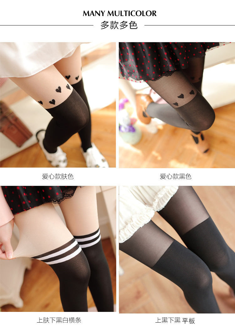 Dễ thương Harajuku phong cách vớ gầy khâu vớ giả cao đáy trên đầu gối đùi giả vớ pantyhose