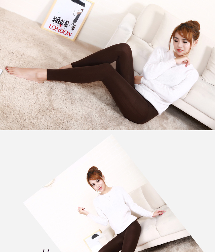 Thu đông 2018 cộng với quần legging nhung mỏng chải chuốt ấm áp bước chân quần quần đen một mảnh gợi cảm quần tất lót lông màu da