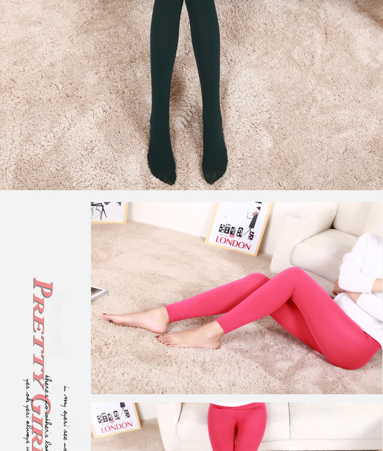 Thu đông 2018 cộng với quần legging nhung mỏng chải chuốt ấm áp bước chân quần quần đen một mảnh gợi cảm quần tất lót lông màu da