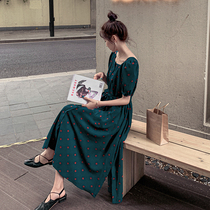 Maternity summer dress 2020 new fashion mom loose polka dot maternity dress Korean fashion summer dress female