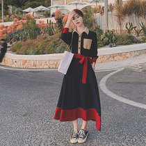 Pregnant women spring dress 2021 New Korean tide mom loose shirt fishtail long skirt pregnancy long sleeve top